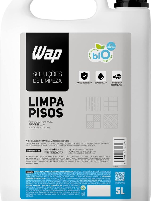 WAP Limpador De Porcelanatos Pisos E Superfícies Limpa Pisos 5 Litros Branco E Azul